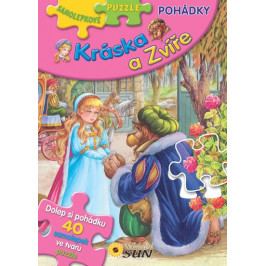 Kráska a Zvíře - Samolepkové puzzle pohádky