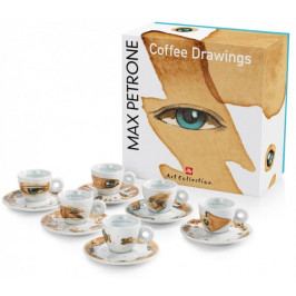 illy Sada šálků na espresso Max Petrone COFFEE DRAWINGS, 6 kusů
