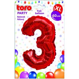 Toro Balónek XL Číslice 3 červená 60 cm