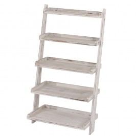Bílý dřevěný stojan s policemi Mendler Shabby