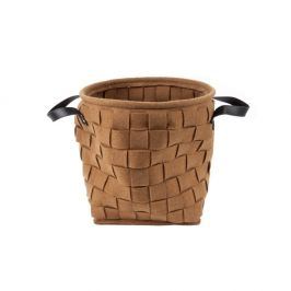Hnědý úložný koš s koženými úchyty PT LIVING Storage, ⌀ 34 cm