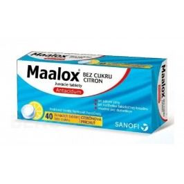 MAALOX BEZ CUKRU CITRON 400MG/400MG žvýkací tableta 40