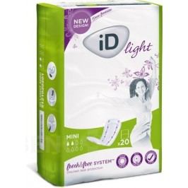 VLOŽKY ABSORPČNÍ ID LIGHT MINI 175ML,COTTON FEEL,JEDNOTLIVĚ BALENÉ,20KS