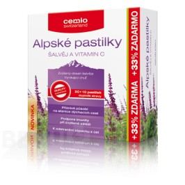 Cemio Alpské pastilky ŠALVĚJ a VITAMIN C pst.30+10